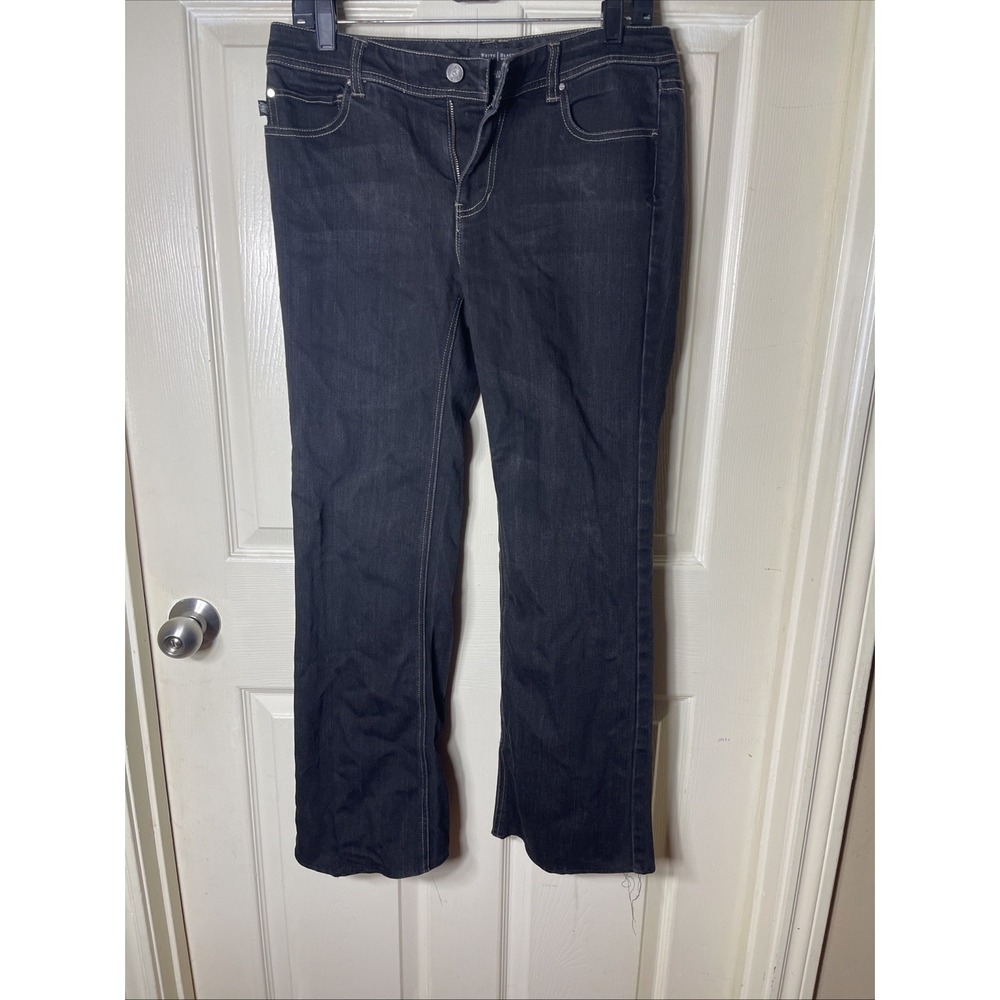 White House Black Market Blanc Jeans Women's 8R Black Mid Rise Bootleg Denim